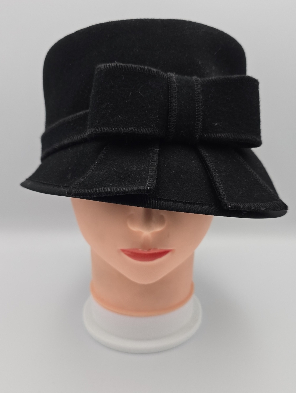 Women's Scala Pronto Black Wool Ribbon Pork Pie Hat One Size